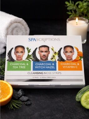 Charcoal Nose Strips 3-Pack Set | Tea Tree Witch Hazel Vitamin C | 36 Strips
